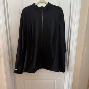 Torrid Active Black Zip-Up Jacket with Pockets and Thumb Holes